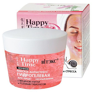 Маска для лица Happy Time Антистресс Гидрогелевая ночная несмываемая 90г