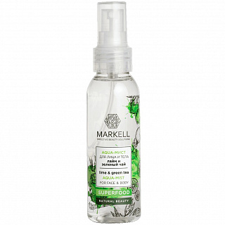 AQUA-мист для лица и тела MARKELL Superfood лайм и зеленый чай 100мл
