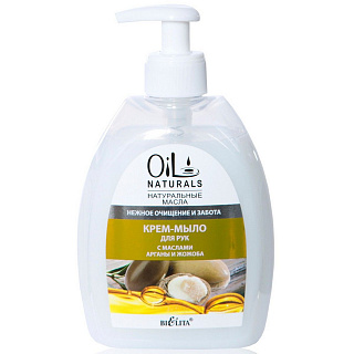 Крем-мыло для рук Oil Naturals с маслами Арганы и Жожоба Нежное очищение и забота 400мл