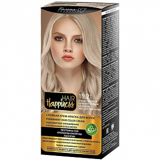 Стойкая крем-краска для волос Hair Happiness №10.21светлый перламутр.блондин