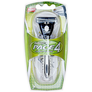 Бритвенный станок DORCO PACE 4 (станок + 2 сменные кассеты)