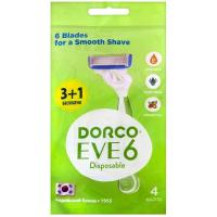 Станок для бритья женский одноразовый DORCO EVE 6 Disposable с 6 лезвиями, 4шт
