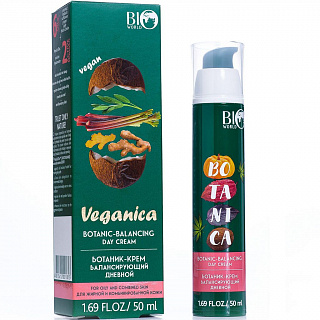 Ботаник-крем балансирующий, Дневной Bio World Veganica для жирной и комбинированной кожи 50мл