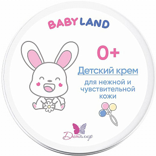 Крем детский для нежной и чувствительной кожи BABYLAND 0+, 140г