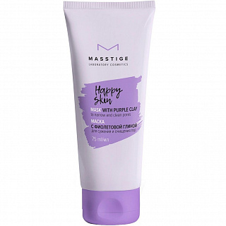 Маска для лица Masstige Happy Skin с фиолетовой глиной для сужения и очищения пор 75мл