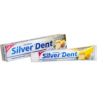Зубная паста SILVER DENT Экстра отбеливание с лимоном 100г