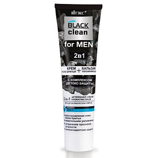 2в1 Крем после бритья + Увлажняющий бальзам Black Clean FOR MEN 100мл