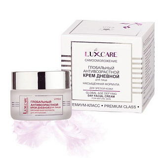 Глобальный антивозрастной крем для лица Дневной LUX CARE насыщенная формула 45мл