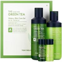 Набор: Увлажняющий тоник для лица с экстрактом зеленого чая, Увлажняющий лосьон для лица TONYMOLY The Chok Chok Green Tea Watery Skin Care Set
