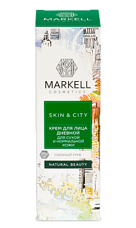 Крем для лица Дневной MARKELL SKIN&CITY для сухой и нормальной кожи снежный гриб 50 мл