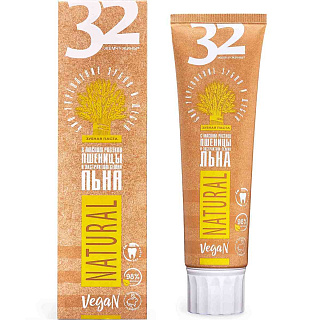 Зубная паста 32 Жемчужины NATURAL Био укрепление зубов и десен 100г
