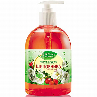 Мыло жидкое с экстрактом Шиповника IRIS "Народная аптека" 500мл