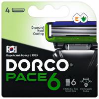 Сменные кассеты DORCO PACE 6 (6 лезвий, 4 кассеты)