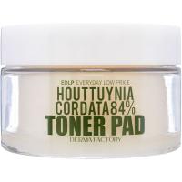 Тонер-пэды для лица с экстрактом цветка хауттюйнии DERMA FACTORY Houttuynia Cordata 84% Toner Pad 150мл