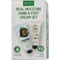 Набор с экстрактом слизи улитки JIGOTT Real Moisture Hand & Foot Cream (крем для ног 100мл + крем для рук 100мл)