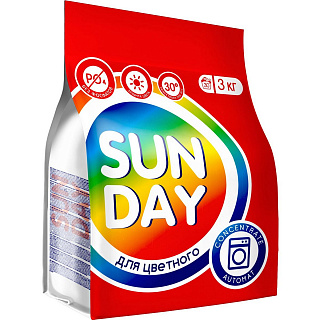 Стиральный порошок для Цветного Sunday Автомат 3кг