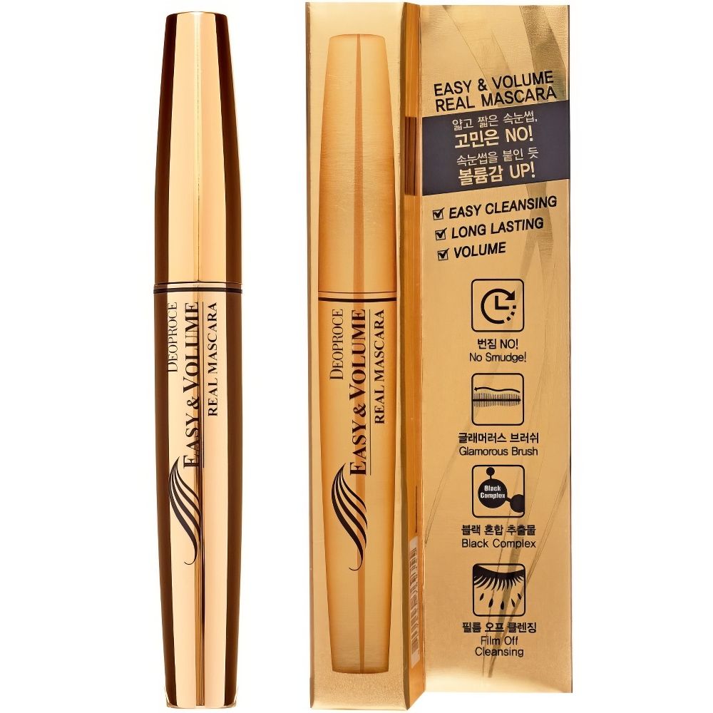 Тушь для ресниц Объемная DEOPROCE Easy & Volume Real Mascara 8мл - купить  по низкой цене в интернет-магазине BeautyVit с доставкой по Москве