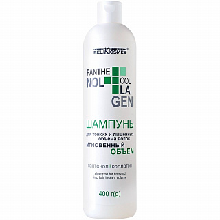 Шампунь BelKosmex PANTHENOL+COLLAGEN для тонких, лишенных объема волос 400мл
