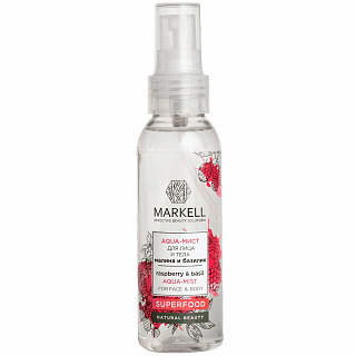 AQUA-мист для лица и тела MARKELL Superfood малина и базилик 100мл