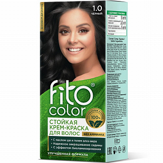Стойкая крем-краска для волос Fito Косметик Fitocolor тон 1.0 Черный 115мл