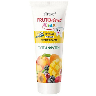 Детская гелевая зубная паста FRUTOdent Kids ТУТТИ-ФРУТТИ 65г