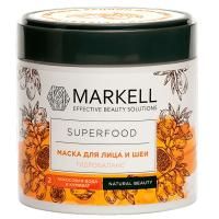 Маска для лица и шеи MARKELL Superfood, Гидробаланс Кокосовая вода и кумкват 100мл Маска для лица и шеи MARKELL Superfood, Гидробаланс Кокосовая вода и кумкват 100мл