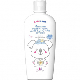 Гель-пена мягкая для купания детская BABYLAND 0+, 210г