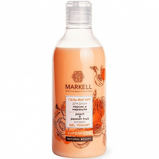 Гель-йогурт для душа MARKELL Superfood Персик и маракуя 380мл