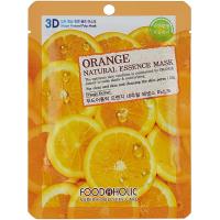 Тканевая 3D Маска для лица с экстрактом апельсина FOODAHOLIC Natural Essence Mask Orange 23г