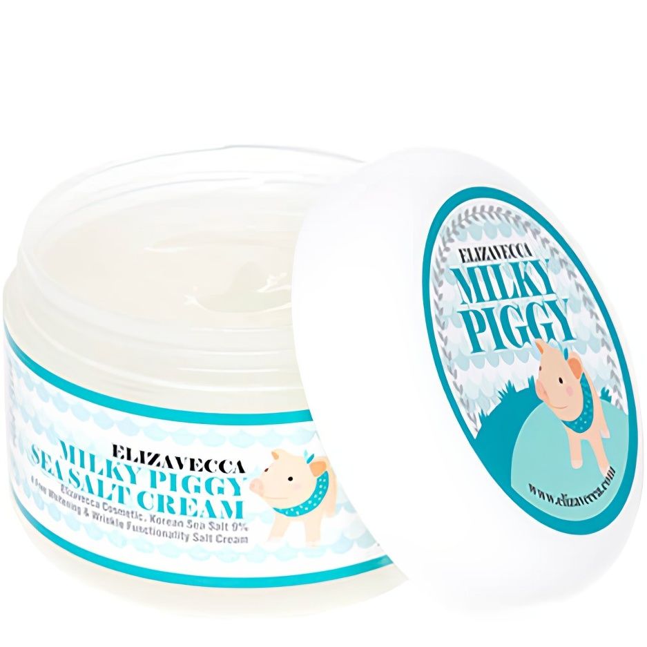 Крем для лица осветляющий антивозрастной с морской солью Elizavecca Milky  Piggy Sea Salt Cream 100г ELIZAVECCA - купить с доставкой по низкой цене в  интернет-магазине BeautyVit