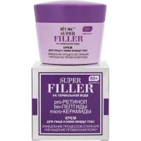 Крем для лица и кожи вокруг глаз SUPER FILLER на Термальной воде Замедление процессов старения и уменьшение провисания кожи 60+, день/ночь 45мл