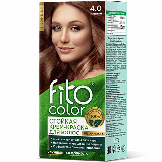 Стойкая крем-краска для волос Fito Косметик Fitocolor тон 4.0 Каштан 115мл