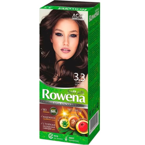 Стойкая Крем-краска для волос Rowena soft silk ACME Color тон 3.3 горький шоколад