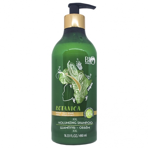 Шампунь-объем Bio World Botanica Ревень, черный кунжут 490мл