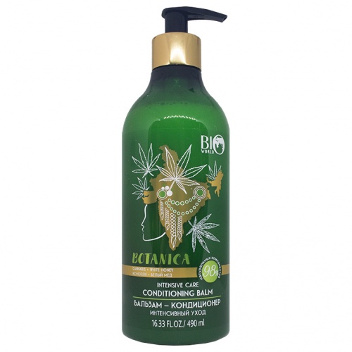 Бальзам-кондиционер Bio World Botanica Конопля, белый мед 490мл