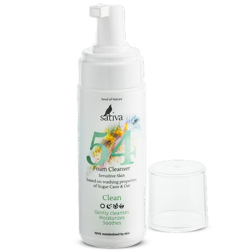 Пенка очищающая для чувствительной кожи лица Sativa №54, 165 мл