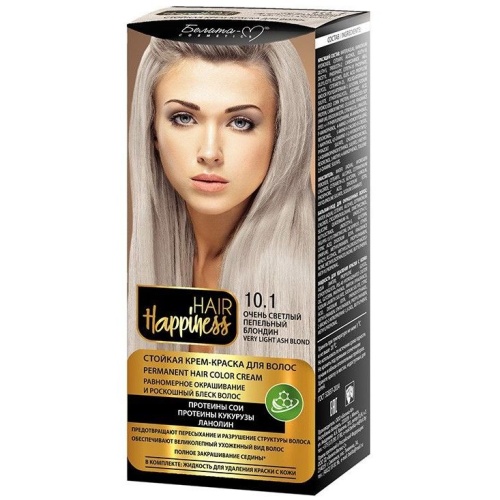 Стойкая крем-краска для волос Hair Happiness №10.1 светлый пепельный блондин