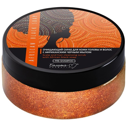 Скраб для кожи головы и волос African Black Soap, Очищающий 200г