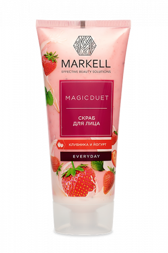 Скраб для лица MAGIC DUET клубника и йогурт 100 мл