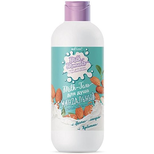 Милк-гель для душа Milk moments Миндальный с пробиотиками 400мл