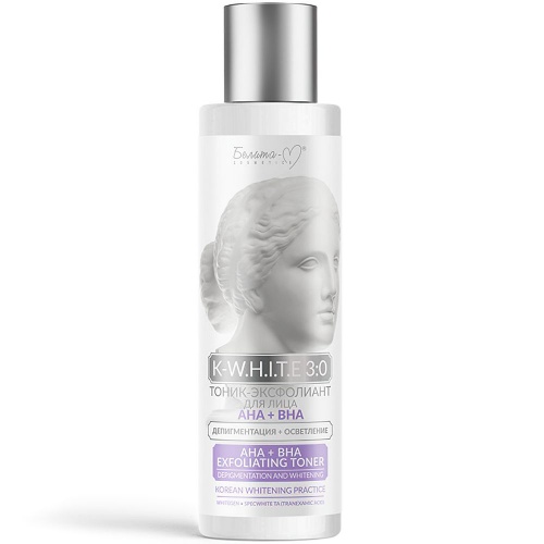 Тоник-эксфолиант для лица K-W.H.I.T.E 3:0 АHA + BHA Депигментация + Осветление 150г