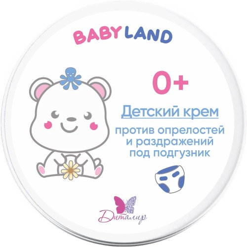 Крем детский против опрелостей и раздражений под подгузник BABYLAND 0+, 140г