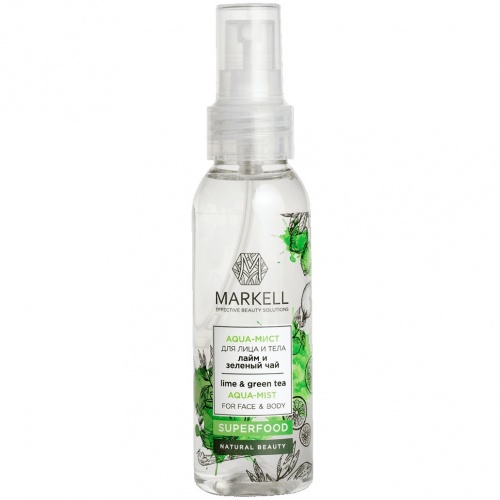 AQUA-мист для лица и тела MARKELL Superfood лайм и зеленый чай 100мл
