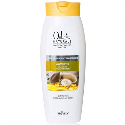 Шампунь Oil Naturals с маслами Арганы и Жожоба для тонких и ослабленных волос Укрепление и Восстановление 430мл