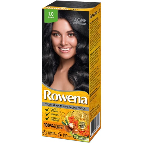Крем-краска для волос "Rowena" тон 1.0 черный