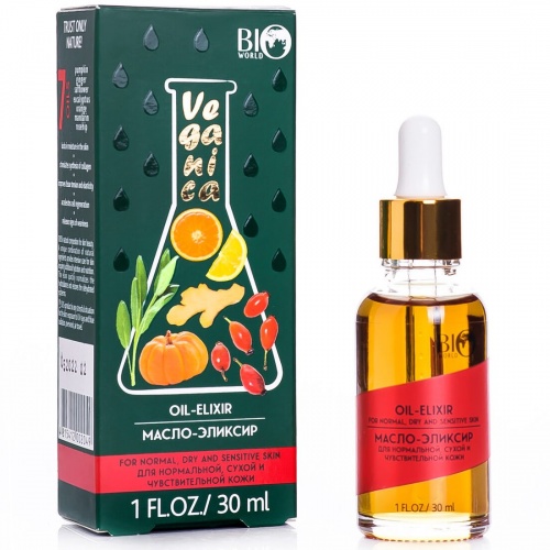 Масло-эликсир Bio World Veganica для нормальной, сухой и чувствительной кожи, 30 мл