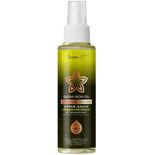 Спрей-блеск несмываемый SACHA INCHI OIL ОРЕХОВАЯ ТЕРАПИЯ для всех типов волос 70гр