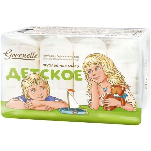 Туалетное мыло "Детское" Greеnelle (в групповой упаковке) 75г*4шт