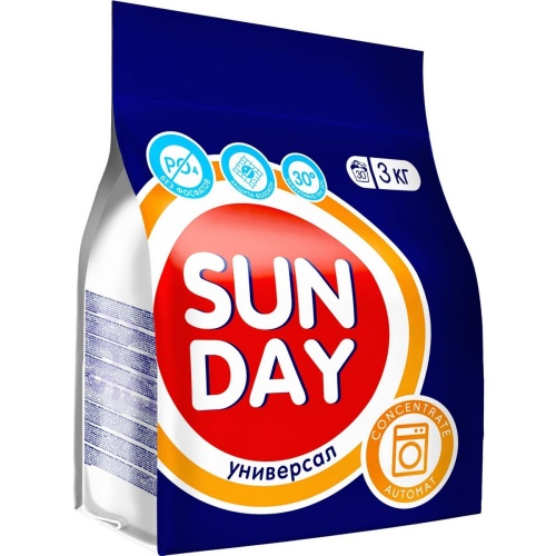 Универсальный Стиральный порошок Автомат Sunday 3кг