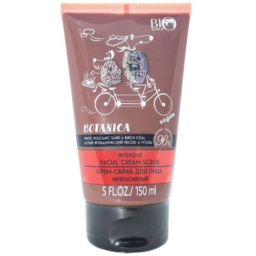 Крем-скраб для лица интенсивный Bio World Botanica Вулканический песок, Уголь 150мл